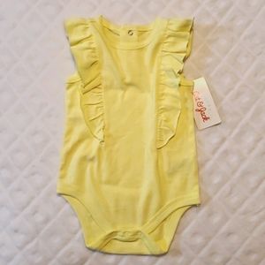 Cat & Jack Baby Girl Ruffle Bodysuit- Yellow